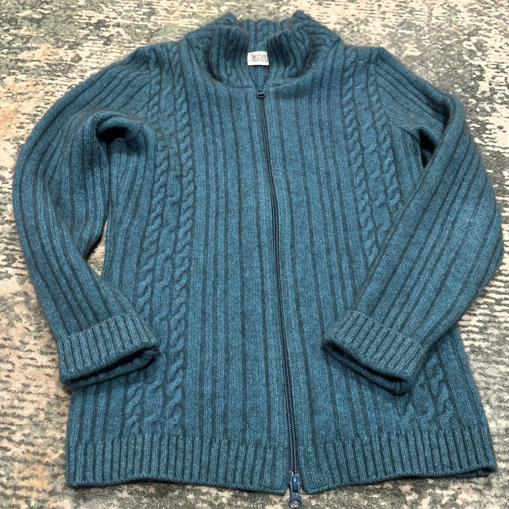 Koru Knitwear full-zip cardigan Possum And Merino XS Teal